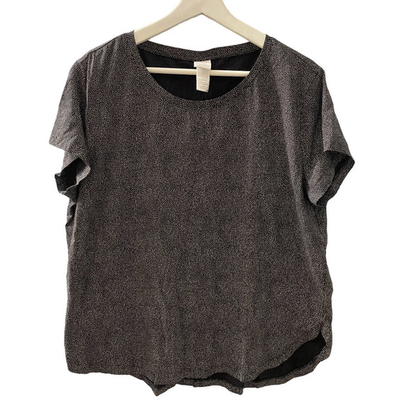 H&M Tops - H&M Basic Women's Black/White Polka Dot Short Sleeve Shirt Size XL